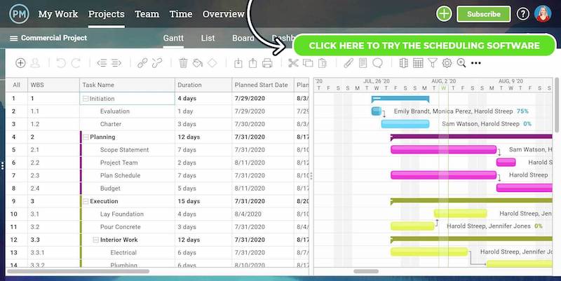 Project Control Scheduler