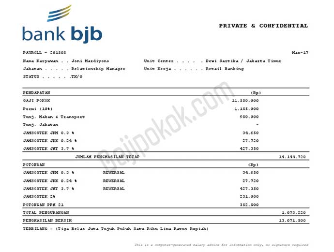 slip gaji bank bjb