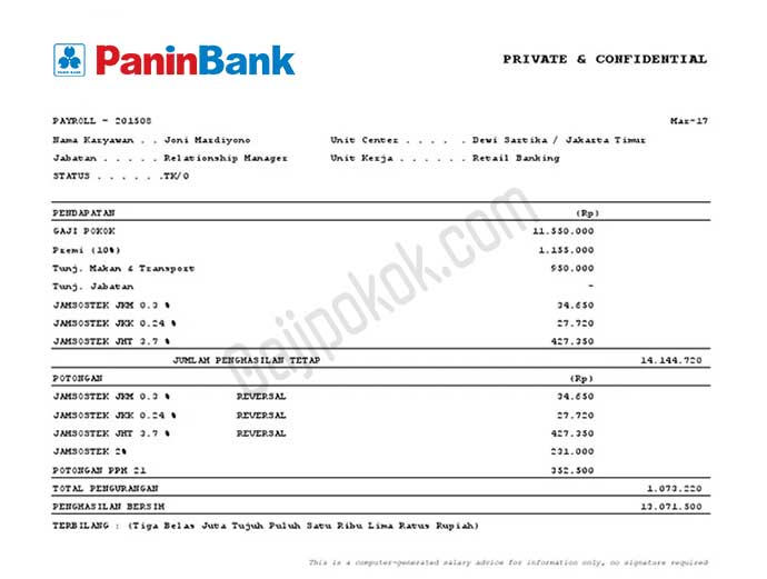 slip gaji bank panin