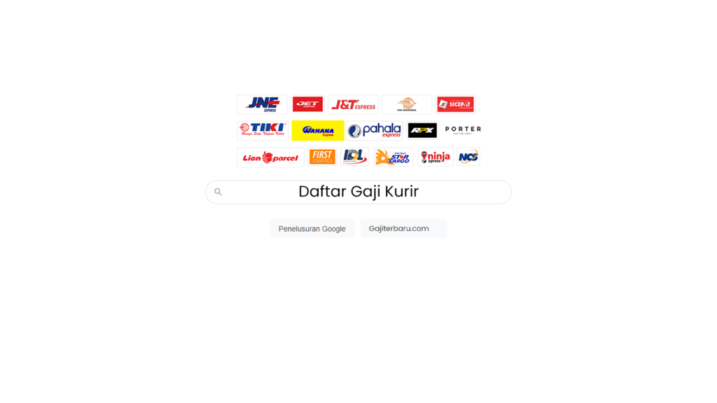 Daftar Gaji Kurir