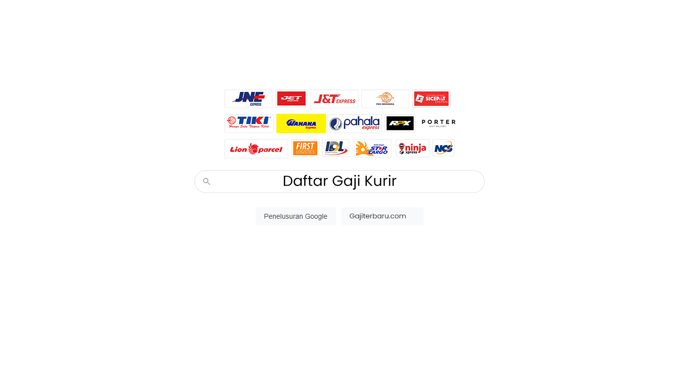 Daftar Gaji Kurir