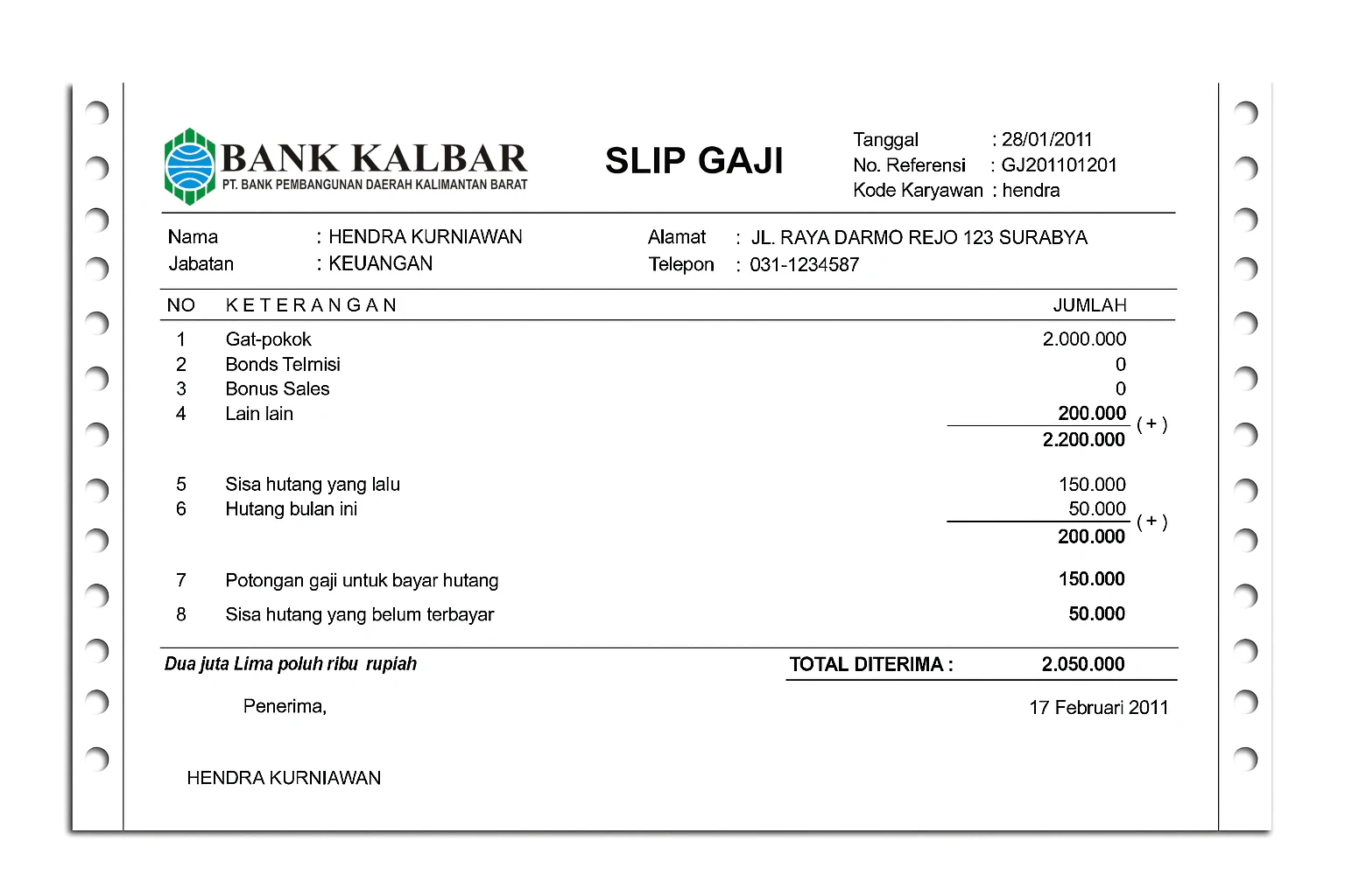 gaji bank bpd kalimantan barat